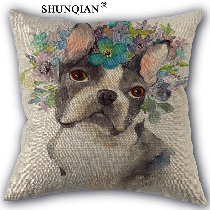Bulldog Linen Cotton Pillow Covers Printed Square Home Decorative No Core Pillowcase 45x45cm one side
Bulldog Linen Cotton Pillow Covers Printed Square Home Decorative No Core Pillowcase 45x45cm one side
