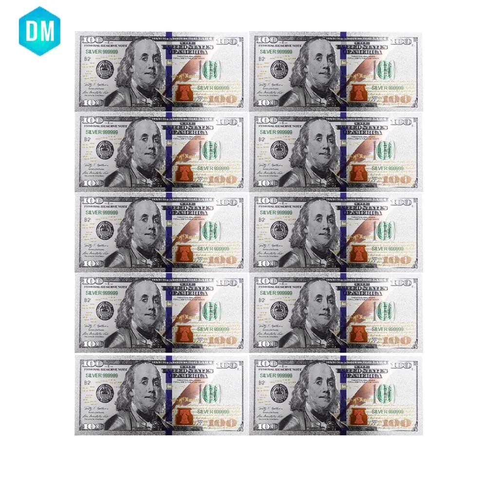 Новый 10 шт./лот для новых продуктов Цветной Америка банкнот 100 долларов золото в 24