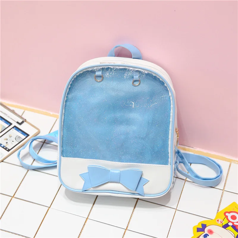 2018 discount Korean large-capacity backpack bow bag transparent pink girl cute sister bagNB016
2018 discount Korean large-capacity backpack bow bag transparent pink girl cute sister bagNB016