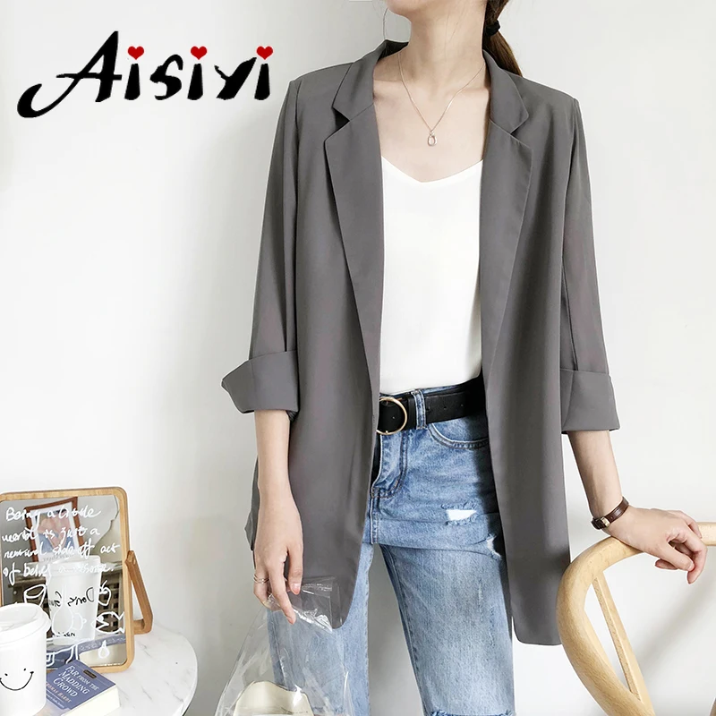 Korean Version New Three Quarter Medium and Long Chiffon Net Red Small Suit Jacket Thin Female Black, White and Grey Suit
Korean Version New Three Quarter Medium and Long Chiffon Net Red Small Suit Jacket Thin Female Black, White and Grey Suit