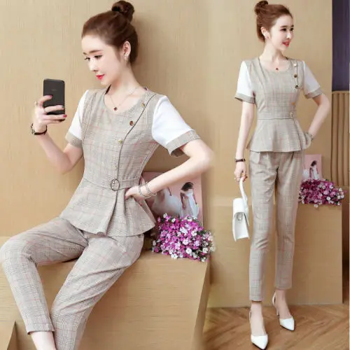 Goddess Plaid 2 Piece Set Women's Summer Suit Woman Suits Lady Suit Office Ensemble Femme Deux Pieces Year-old Female Costume
Goddess Plaid 2 Piece Set Women's Summer Suit Woman Suits Lady Suit Office Ensemble Femme Deux Pieces Year-old Female Costume