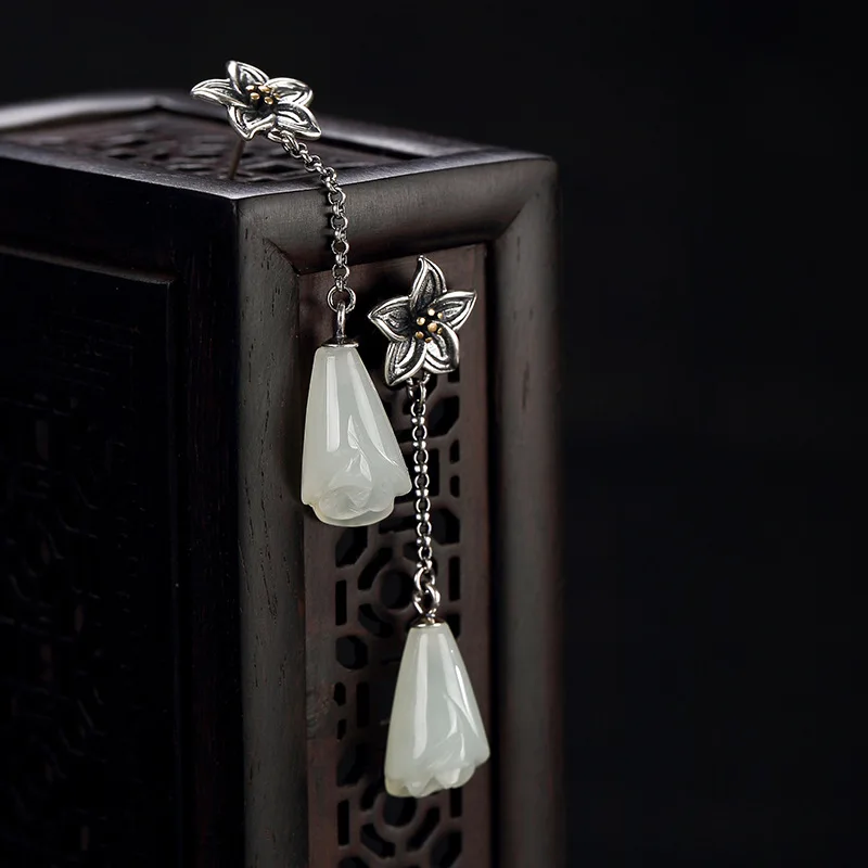 pure silver inlay restoring ancient ways hetian jade white jade lady high-grade silver earrings wholesale rose
pure silver inlay restoring ancient ways hetian jade white jade lady high-grade silver earrings wholesale rose