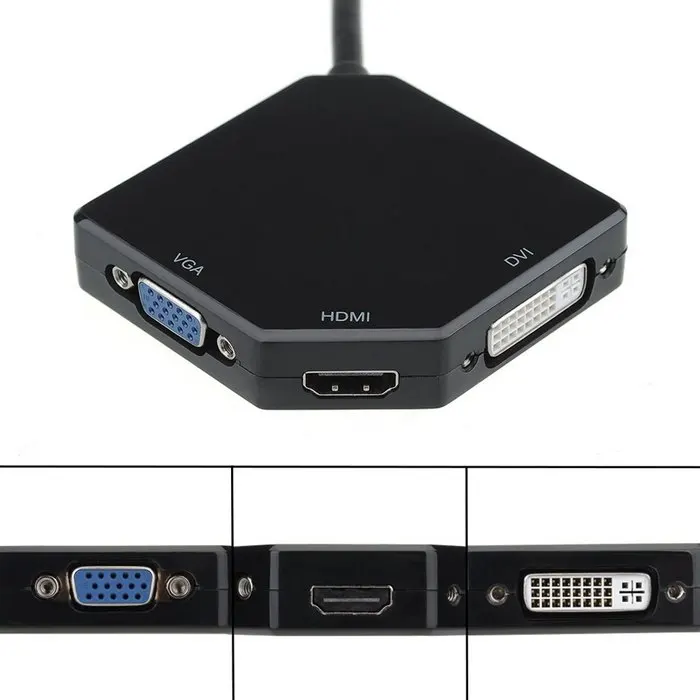(100pcs/lot) Mini Displayport Thunderbolt DP to DVI VGA HDMI Adapter 3 in1 for Apple MacBook Air Pro iMac Black
(100pcs/lot) Mini Displayport Thunderbolt DP to DVI VGA HDMI Adapter 3 in1 for Apple MacBook Air Pro iMac Black