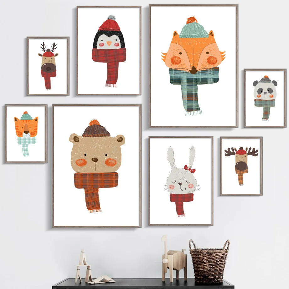Elk Fox Bear Tiger Panda Rabbit Penguin Nordic Posters And Prints Wall Art Canvas Painting Animals Wall Pictures Kids Room Decor
Elk Fox Bear Tiger Panda Rabbit Penguin Nordic Posters And Prints Wall Art Canvas Painting Animals Wall Pictures Kids Room Decor