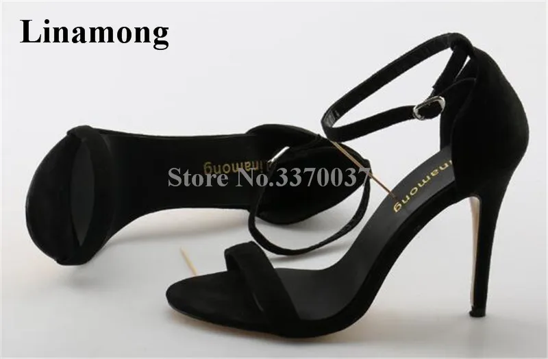 Linamong Fashion Black Suede Leather One Strap Thin Heel Sandals Ankle Strap High Heel Sandals Classical Style Dress Shoes
Linamong Fashion Black Suede Leather One Strap Thin Heel Sandals Ankle Strap High Heel Sandals Classical Style Dress Shoes