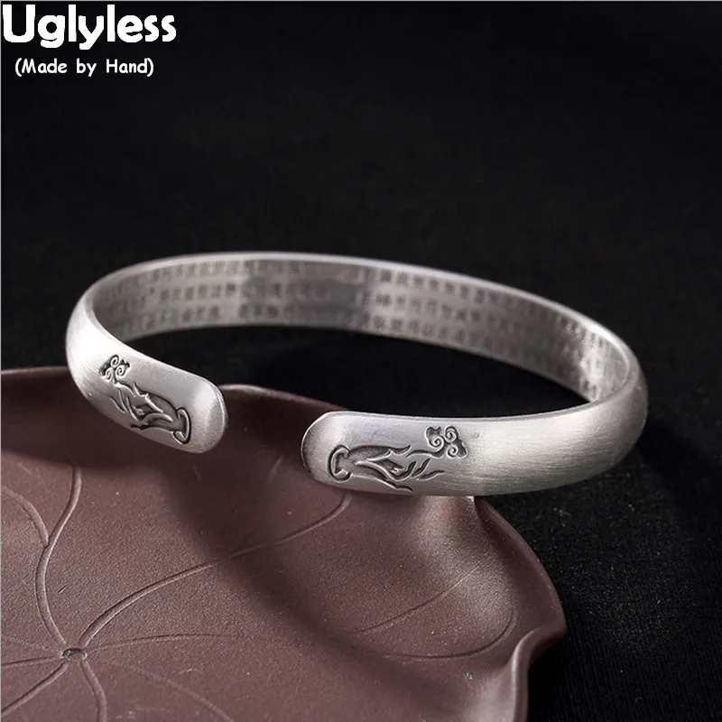 Uglyless Buddha Hands Open Bangles for Buddhists Unisex Men Women Religious Blank Bangles 99.9% Silver Heart Sutra Fine Jewelry
Uglyless Buddha Hands Open Bangles for Buddhists Unisex Men Women Religious Blank Bangles 99.9% Silver Heart Sutra Fine Jewelry