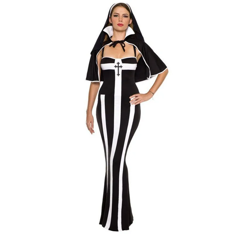 Sexy Women Crazy Arabia Nun Halloween Cosplay Costumes Erotic Deluxe Nun Movie Costume Adult Fancy Dress Sister Party Outfit
Sexy Women Crazy Arabia Nun Halloween Cosplay Costumes Erotic Deluxe Nun Movie Costume Adult Fancy Dress Sister Party Outfit