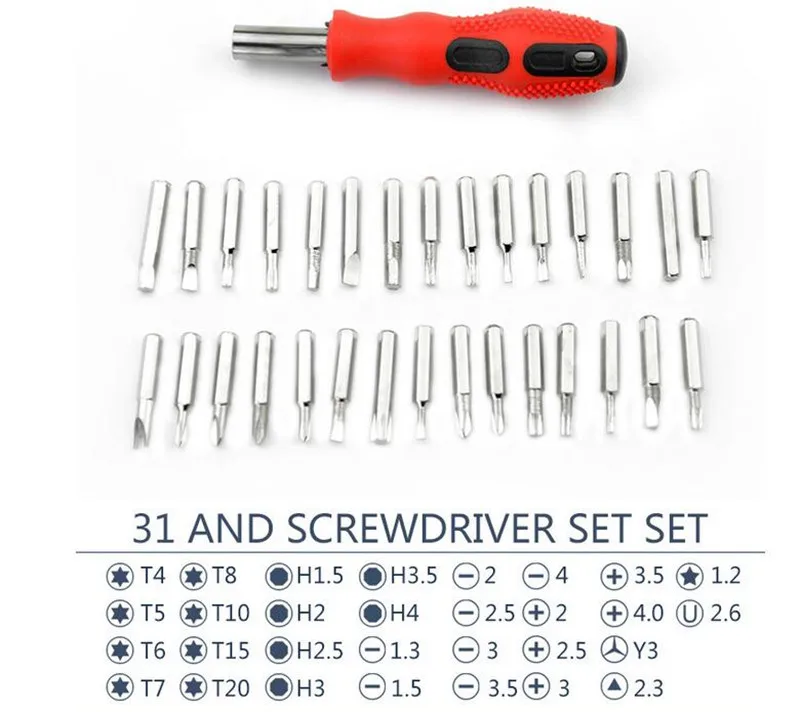 31 In One Multi-functional Screwdriver Set Portable Type Combination Screwdriver Hand Tool Set Tools Kit for Mobile Cell Phone
31 In One Multi-functional Screwdriver Set Portable Type Combination Screwdriver Hand Tool Set Tools Kit for Mobile Cell Phone