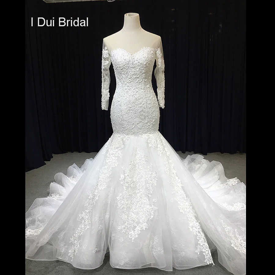Sheer Neckline Wedding Dress Mermaid See Through Back High Quality Bridal Gown High Quality Dress Supplier
Sheer Neckline Wedding Dress Mermaid See Through Back High Quality Bridal Gown High Quality Dress Supplier