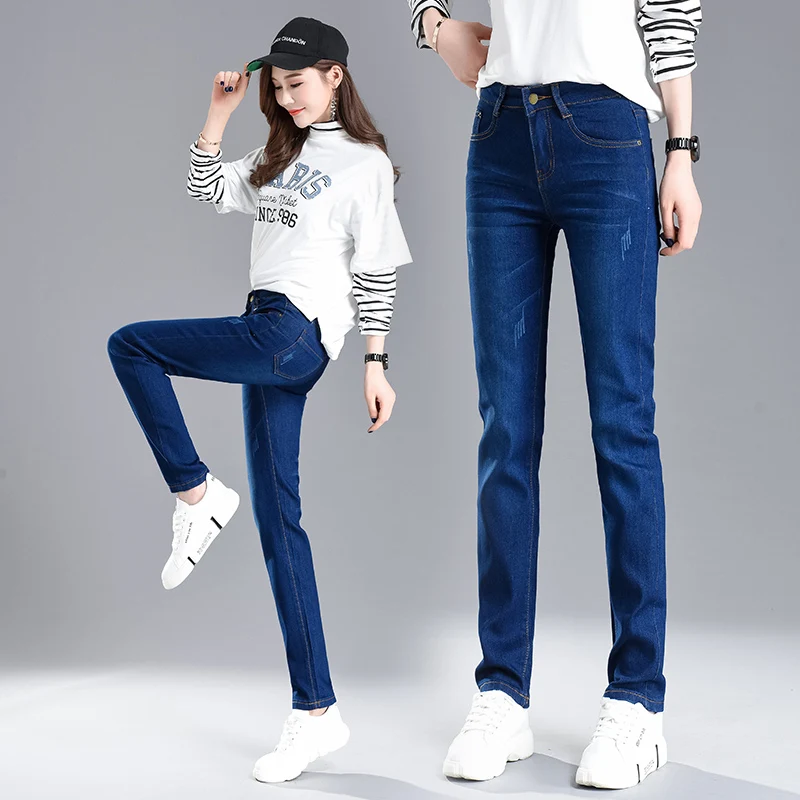 Новое поступление Slim Fit прямые брюки женские повседневные узкие джинсы; Модные брюки с высокой талией для женщин размера плюс цвет синий, че...
Новое поступление Slim Fit прямые брюки женские повседневные узкие джинсы; Модные брюки с высокой талией для женщин размера плюс цвет синий, че...