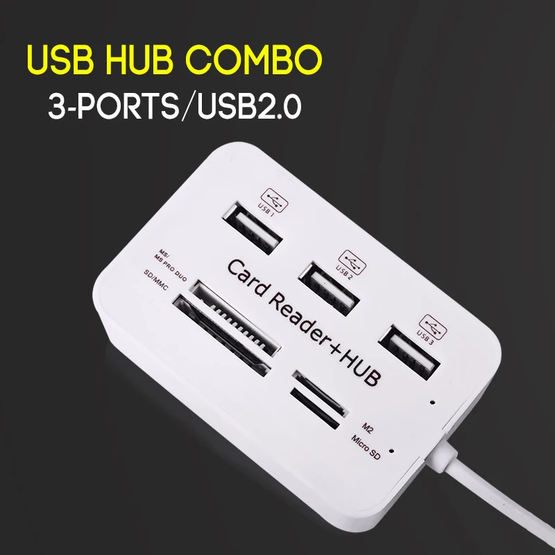 Картридер для SD/MMC/M2/MS Pro Duo 2 0 высокоскоростной Разветвитель USB 0|usb splitter|hub usbusb 2.0 hub |