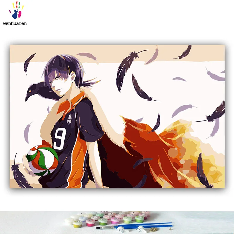 DIY colorings pictures by numbers with colors Volleyball teenager Japanese manga picture drawing painting framed | Дом и сад