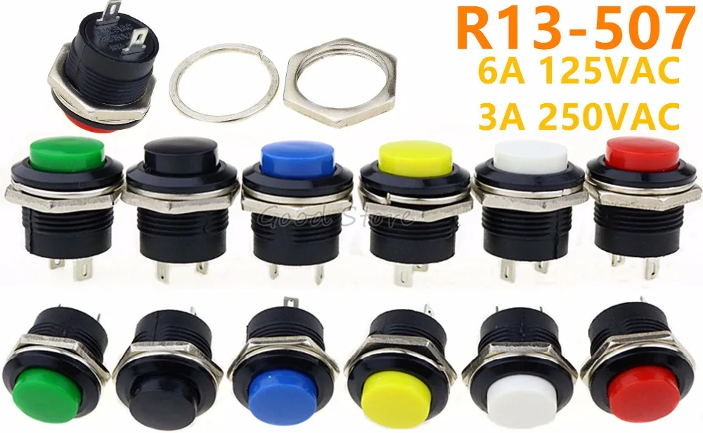 1pcs Lockless Momentary OFF (ON) Push button Switch 16MM Round reset switch R13-507
1pcs Lockless Momentary OFF (ON) Push button Switch 16MM Round reset switch R13-507