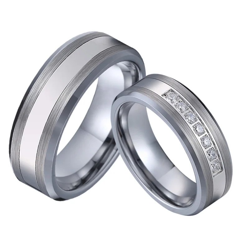 Marriage Alliances Tungsten carbide jewelry matching wedding rings set for couples men and women silver color No fade
Marriage Alliances Tungsten carbide jewelry matching wedding rings set for couples men and women silver color No fade