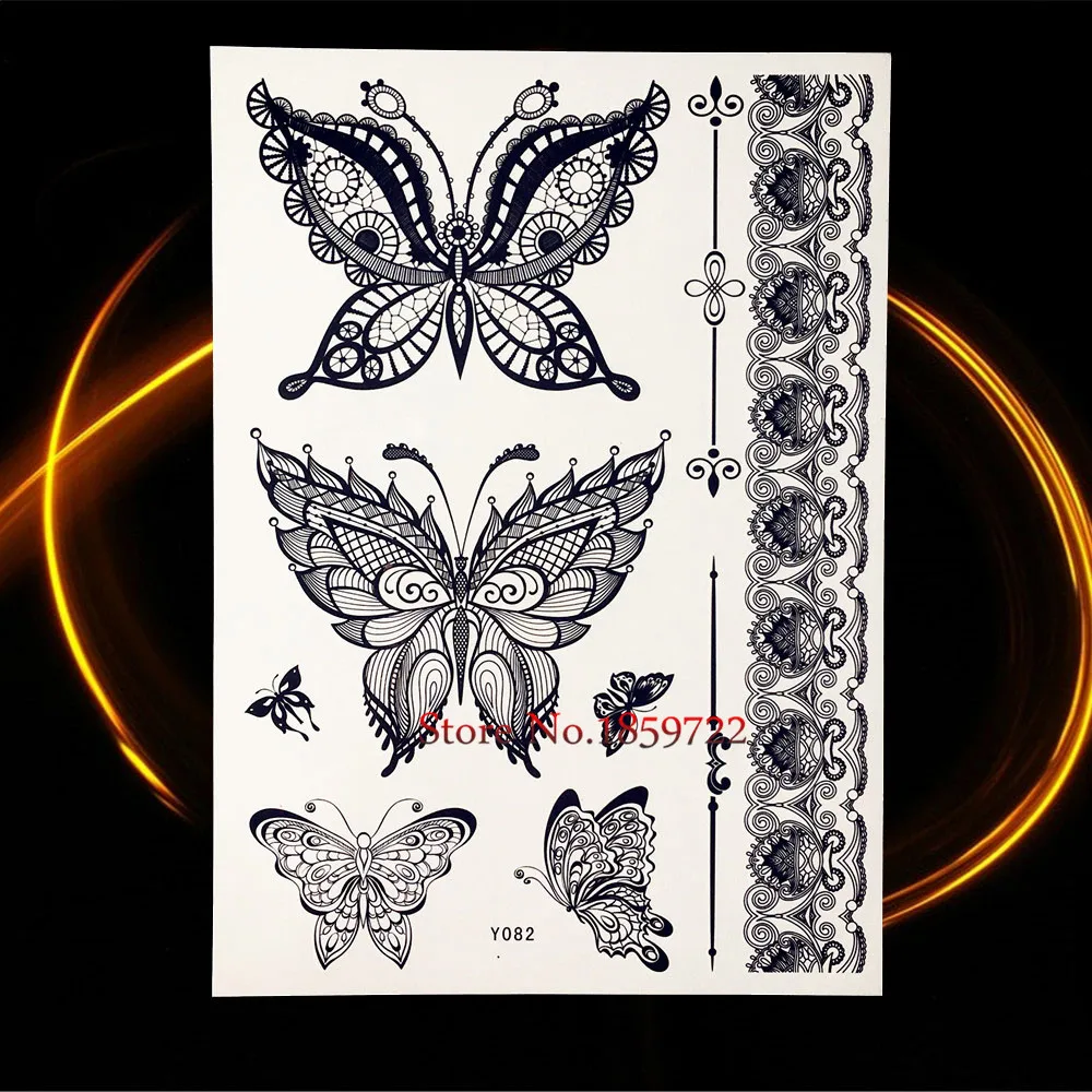 1 шт. новые черные чернила Henna Водонепроницаемый татуировки hbj28 цветок Менди