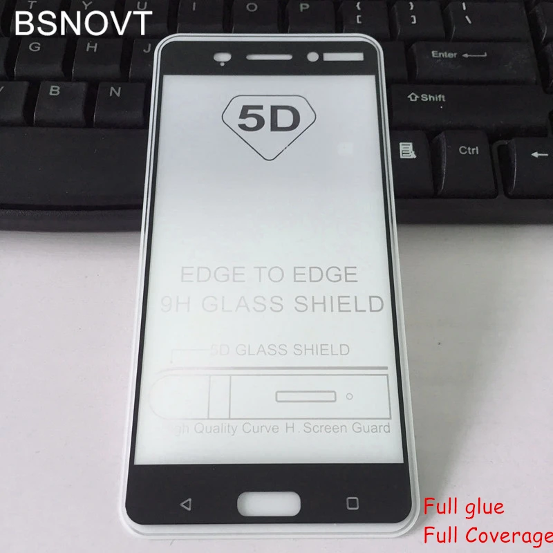 5D Защитное стекло для экрана Nokia 6 полное клеевое покрытие закаленное 2017 BSNOVT |