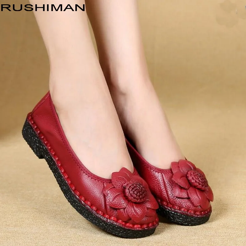 RUSHIMAN Autumn Fashion Flower Round Toe Flat Shoes Handmade Genuine Leather Women Flats Girl Loafers
RUSHIMAN Autumn Fashion Flower Round Toe Flat Shoes Handmade Genuine Leather Women Flats Girl Loafers