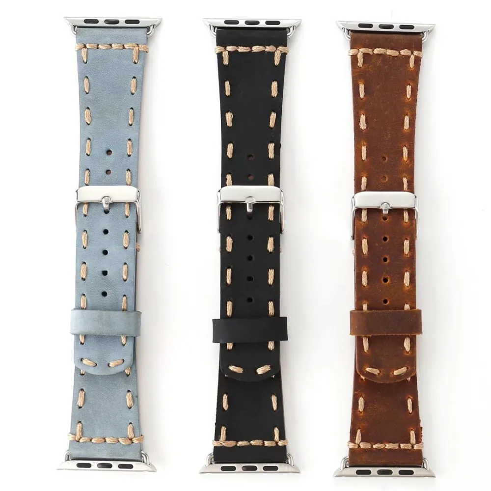 Ремешок из натуральной кожи в винтажном стиле для Apple Watch Band 38 мм 42 мм Series 1/2/3, ремешок для iWatch с металлической пряжкой
Ремешок из натуральной кожи в винтажном стиле для Apple Watch Band 38 мм 42 мм Series 1/2/3, ремешок для iWatch с металлической пряжкой