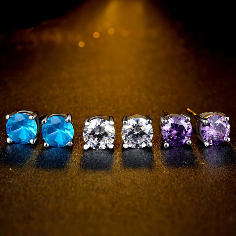 ANDARA Hot 925 Sterling Silver Jewelry Stud Earrings Round Zircon CZ Fashion Jewelry Crystal Studs for Women Men
ANDARA Hot 925 Sterling Silver Jewelry Stud Earrings Round Zircon CZ Fashion Jewelry Crystal Studs for Women Men