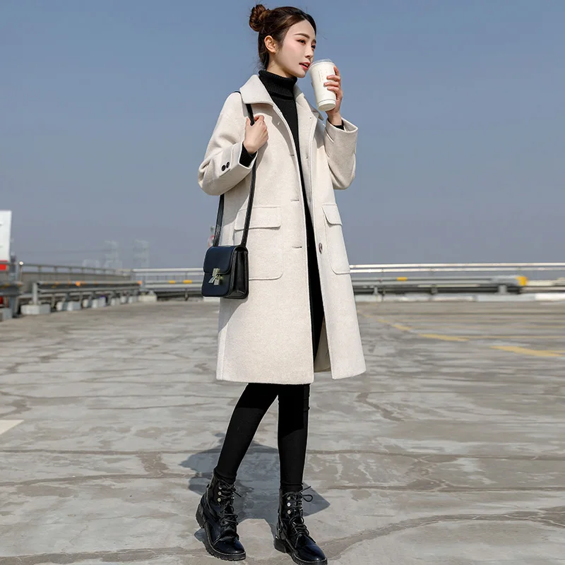 high quality New women Wool Blend Coat female Long Sleeve woolen coat Outwear Jacket Casual Autumn Winter Elegant Overcoat d055
high quality New women Wool Blend Coat female Long Sleeve woolen coat Outwear Jacket Casual Autumn Winter Elegant Overcoat d055