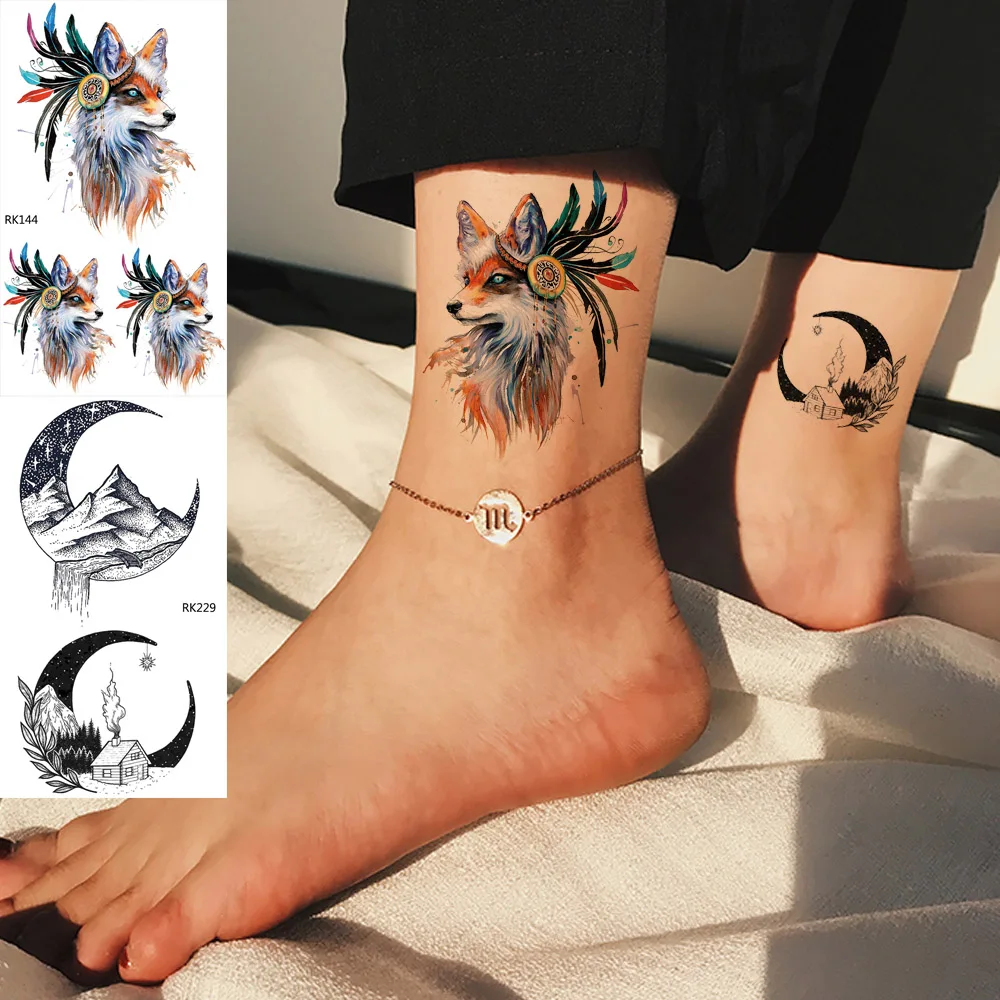 OMMGO India Tribal Fox Sexy Temporary Tattoo Sticker Paper Black Moon Body Art Arm Fake Tattoos For Kids Custom Animal Children
OMMGO India Tribal Fox Sexy Temporary Tattoo Sticker Paper Black Moon Body Art Arm Fake Tattoos For Kids Custom Animal Children