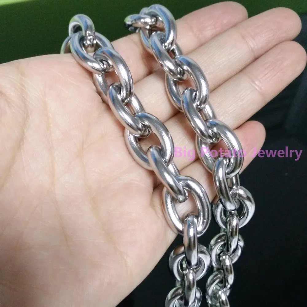 High Polishing Silver Color 15mm Width Rolo Chain 316L Stainless Steel Nacklace/Bracelet Handsome Men's Jewelry 7-40inch
High Polishing Silver Color 15mm Width Rolo Chain 316L Stainless Steel Nacklace/Bracelet Handsome Men's Jewelry 7-40inch