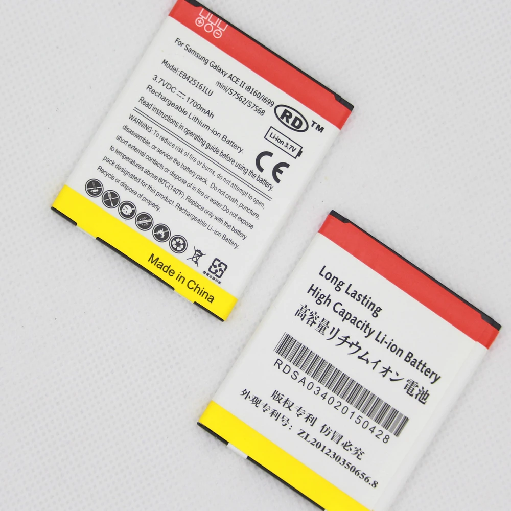 5 шт./лот 1700 мАч аккумулятор EB425161LU для Samsung SM-J105H J1MINI S7562 S7572 S7580 I739 i759 I669 I8160 GALAXYAce 2 |