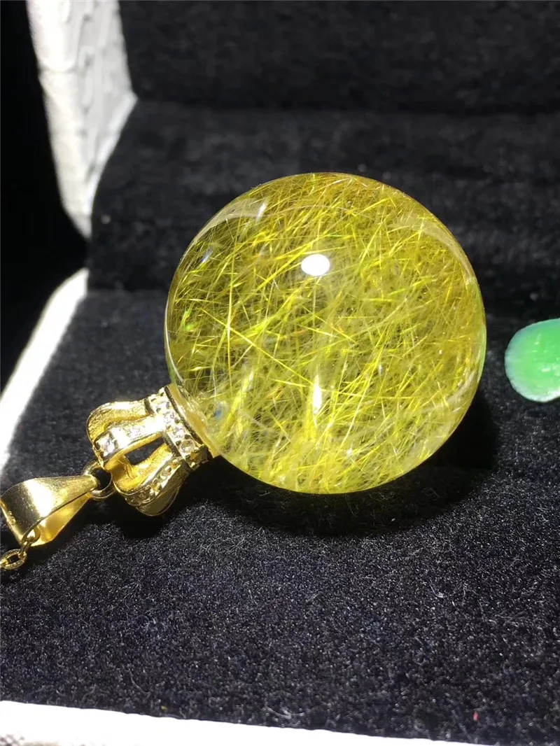21mm Natural Gold Rutilated Quartz Pendant Round Ball Luxury Wealthy Lucky Beads For Women Men Gemstone Fashion Jewelry AAAAA
21mm Natural Gold Rutilated Quartz Pendant Round Ball Luxury Wealthy Lucky Beads For Women Men Gemstone Fashion Jewelry AAAAA