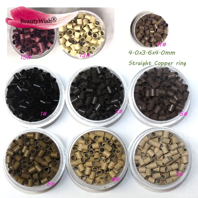 10000Pcs 4.0x3.6x4.0mm Straight Copper Micro Tubes Rings Black Brown Blonde Micro Beads for I tip Hair
10000Pcs 4.0x3.6x4.0mm Straight Copper Micro Tubes Rings Black Brown Blonde Micro Beads for I tip Hair