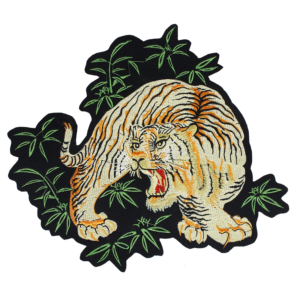 

10pieces Large Tiger Embroidery Fabric Patches Motif Applique Back Badges Sew on Jacket Decorated Sewing Accessories TH1070