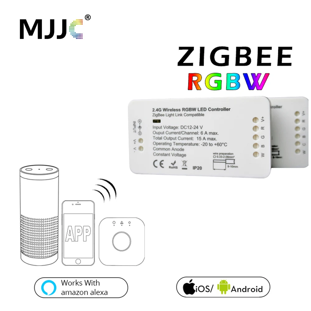 Zigbee Controller DC 12V 24V Bridge LED RGBW Controller For LED Strip Light Compatible Smart Home APP Control Zigbee RGB Dimmer
Zigbee Controller DC 12V 24V Bridge LED RGBW Controller For LED Strip Light Compatible Smart Home APP Control Zigbee RGB Dimmer