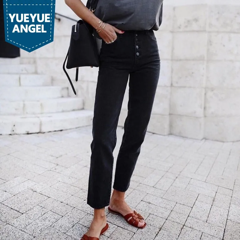 New High Waist Ankle Length Jeans Woman Classic Straight Button Vintage Loose Jeans Street Style Blue Black Harem Pants
New High Waist Ankle Length Jeans Woman Classic Straight Button Vintage Loose Jeans Street Style Blue Black Harem Pants