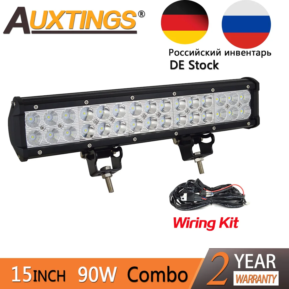 Auxtings DE Stock Free Tax to EU Flood spot combo beam Dual rows combo beam 4x4 offroad 15inch 90W LED work light bar 12V
Auxtings DE Stock Free Tax to EU Flood spot combo beam Dual rows combo beam 4x4 offroad 15inch 90W LED work light bar 12V