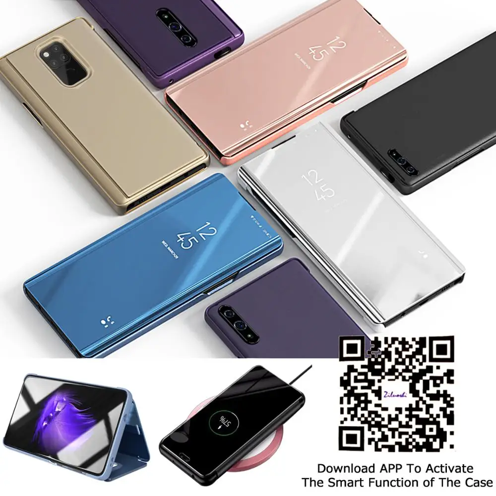 Для LG V40 V30 G8 прозрачный умный откидной зеркальный чехол с подставкой Чехол для