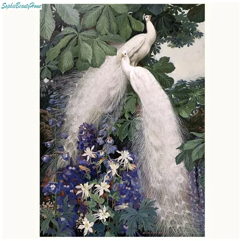 DIY5D diamond painting embroidery white peacock couple crystal icon 3D embroidery diamond inlaid resin cross stitch decoration
DIY5D diamond painting embroidery white peacock couple crystal icon 3D embroidery diamond inlaid resin cross stitch decoration