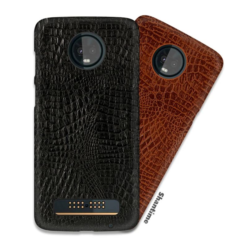 Винтажный чехол из искусственной кожи крокодила для Motorola Moto Z3 Play телефона в