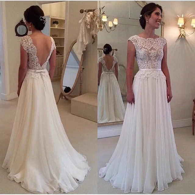 Backless Vestido De Noiva Wedding Dresses A-line Cap Sleeves Chiffon Lace Beach Boho Dubai Arabic Wedding Gown Bridal
Backless Vestido De Noiva Wedding Dresses A-line Cap Sleeves Chiffon Lace Beach Boho Dubai Arabic Wedding Gown Bridal