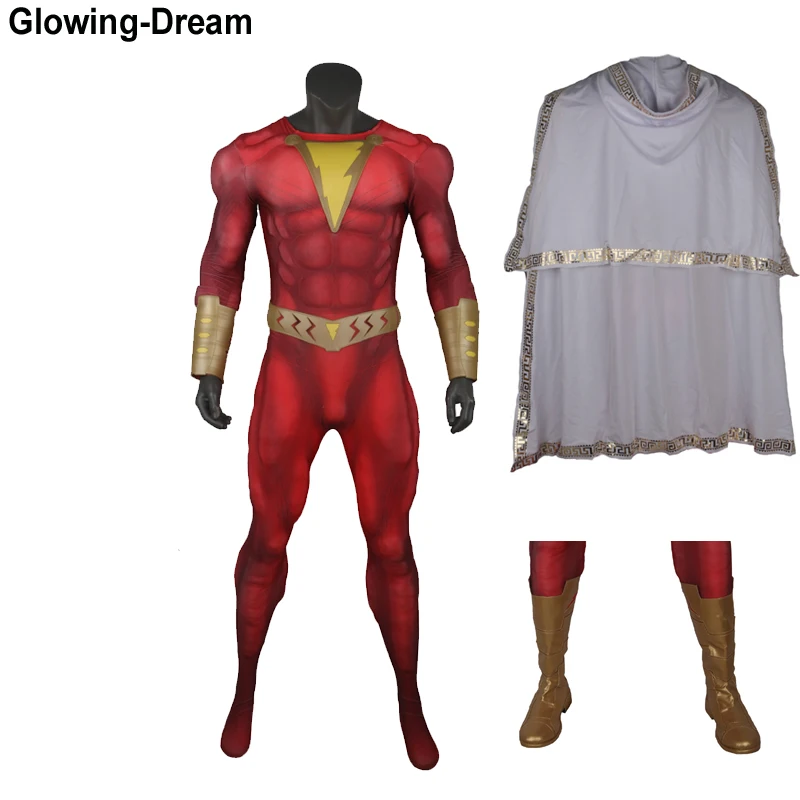 Glowing-Dream Top Quality 3D Muscle Padding Shazam Cosplay Costume With Accessory Movie Shazam Costume For Men
Glowing-Dream Top Quality 3D Muscle Padding Shazam Cosplay Costume With Accessory Movie Shazam Costume For Men