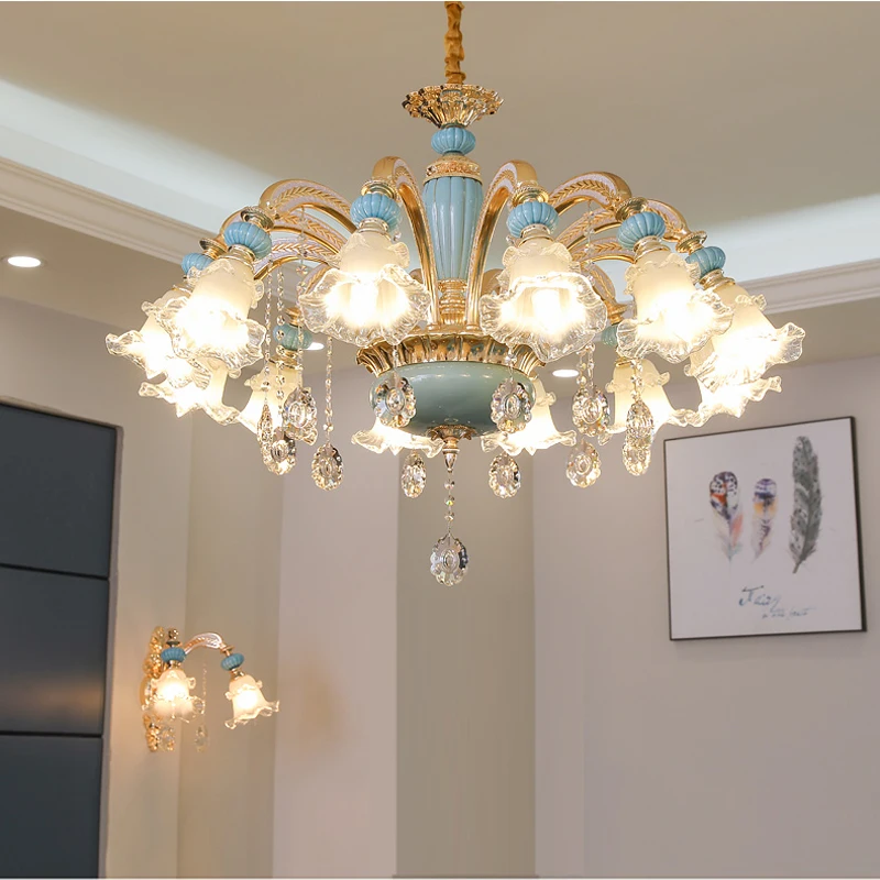 Dining Room Modern Chandelier Lighting Bedroom Crystal Lamp Foyer Lights Restaurant Nordic Decoration Lamps Home Blue Ceramic
Dining Room Modern Chandelier Lighting Bedroom Crystal Lamp Foyer Lights Restaurant Nordic Decoration Lamps Home Blue Ceramic