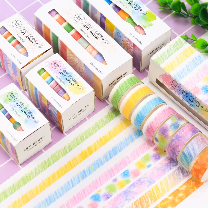 8pcs Art brush masking tape set Color crayon pencil drawing washi tapes stickers decoration scrapbooking DIY Stationery A6155
8pcs Art brush masking tape set Color crayon pencil drawing washi tapes stickers decoration scrapbooking DIY Stationery A6155