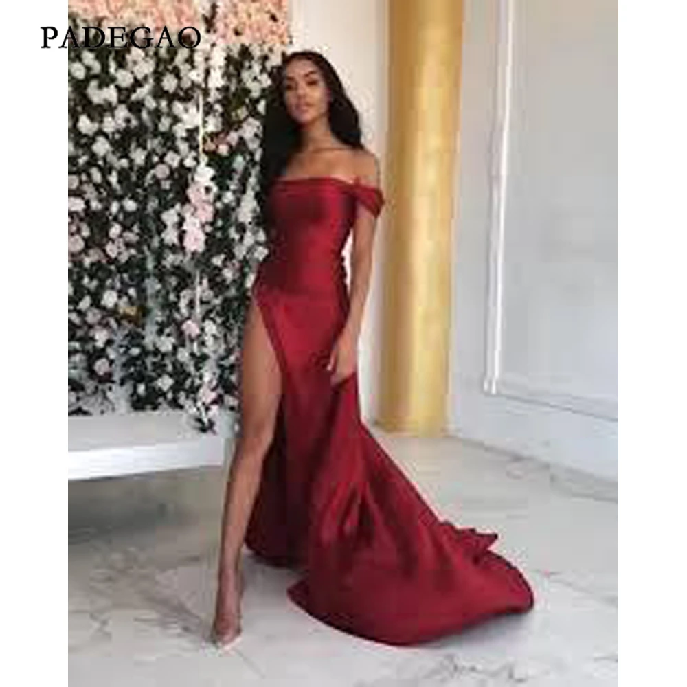One Shoulder Evening Dresses Red Split Side Beautiful Long Sweep Train Fashion Sexy Evening Gowns
One Shoulder Evening Dresses Red Split Side Beautiful Long Sweep Train Fashion Sexy Evening Gowns
