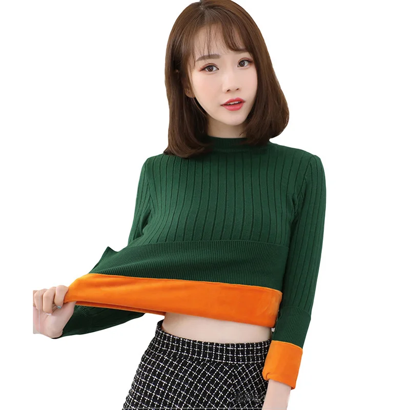 Fashion Thick Velvet Sweaters Winter knit sweater Bottoming Shirt Velvet Lining Thick Warm Pullover Sweater For Women RE0107
Fashion Thick Velvet Sweaters Winter knit sweater Bottoming Shirt Velvet Lining Thick Warm Pullover Sweater For Women RE0107