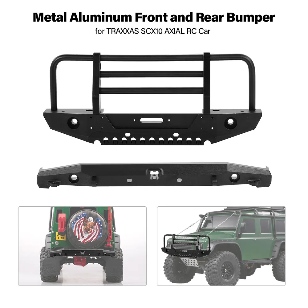 Novel Front and Rear Metal Bumpers with 4LED Lights Trailer Tail Hook for 1/10 TRAXXAS SCX10 AXIAL RC Car
Novel Front and Rear Metal Bumpers with 4LED Lights Trailer Tail Hook for 1/10 TRAXXAS SCX10 AXIAL RC Car