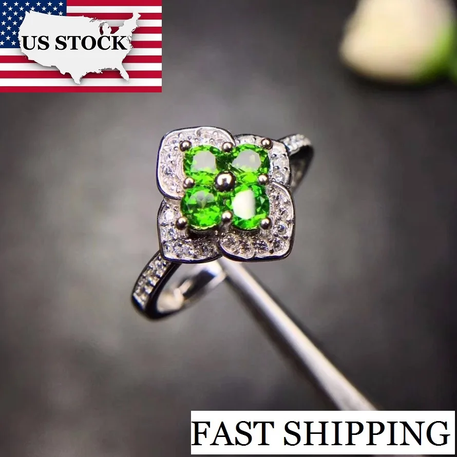 US STOCK Uloveido 925 Sterling Silver Gemstone Diopside Stone Flower Ring Wedding Anniversary Ring for Women Size 4-13 FJ261
US STOCK Uloveido 925 Sterling Silver Gemstone Diopside Stone Flower Ring Wedding Anniversary Ring for Women Size 4-13 FJ261