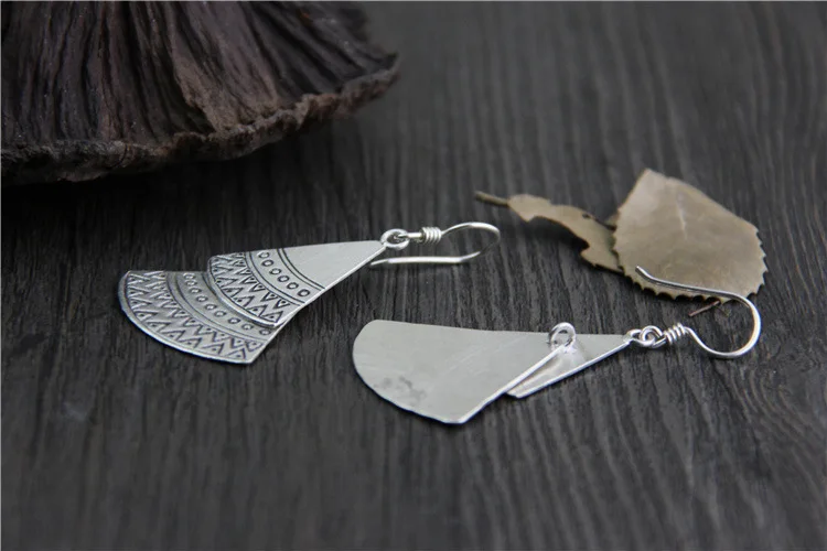 C&R Real 925 Sterling Silver Earrings for Women Double Layer Sector Pattern Thai Silver Drop Earrings Handmade Fine Jewelry
C&R Real 925 Sterling Silver Earrings for Women Double Layer Sector Pattern Thai Silver Drop Earrings Handmade Fine Jewelry