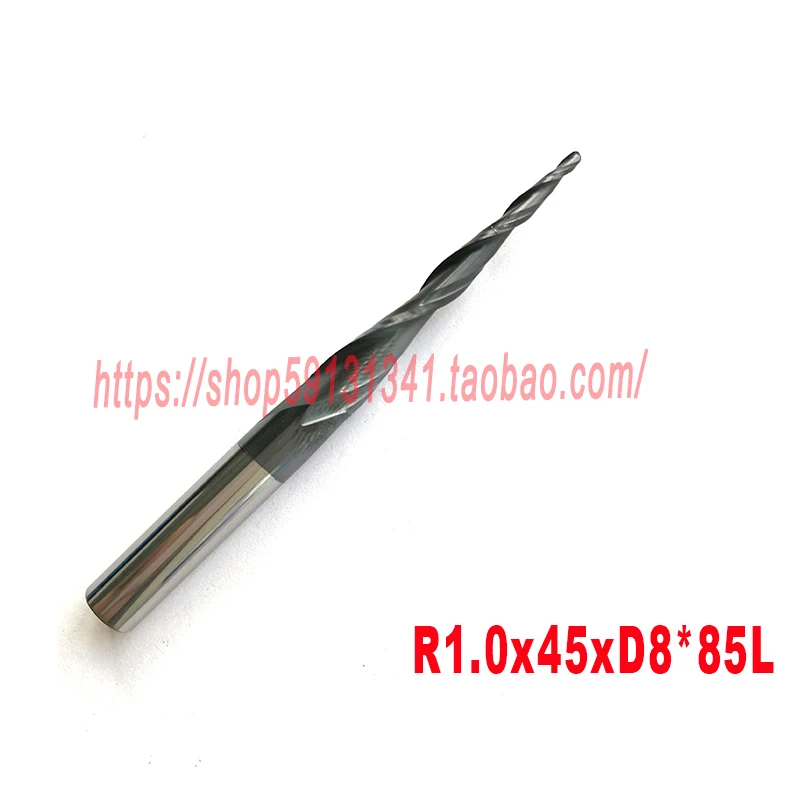 2pcs/lot R1*D8*45*85-HRC55 Tungsten solid carbide Taper Ball Nose End Mill cone milling cutter cnc router bit wood lengthen
2pcs/lot R1*D8*45*85-HRC55 Tungsten solid carbide Taper Ball Nose End Mill cone milling cutter cnc router bit wood lengthen