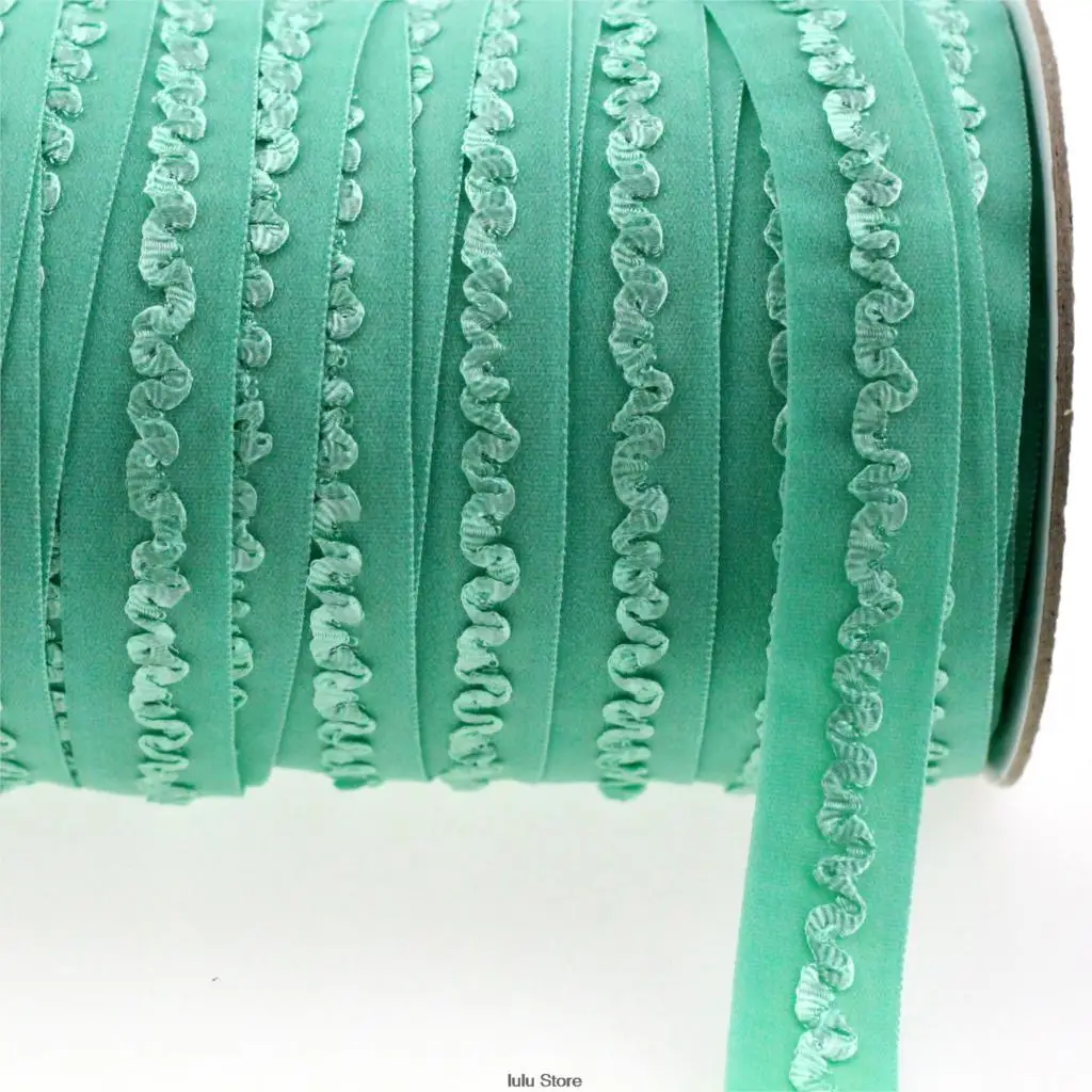 5/8"16mm solid celadon ruffle crochet flower elastic ribbon handmade lingerie straps clothing accessories sewing tool 50 yards
5/8"16mm solid celadon ruffle crochet flower elastic ribbon handmade lingerie straps clothing accessories sewing tool 50 yards