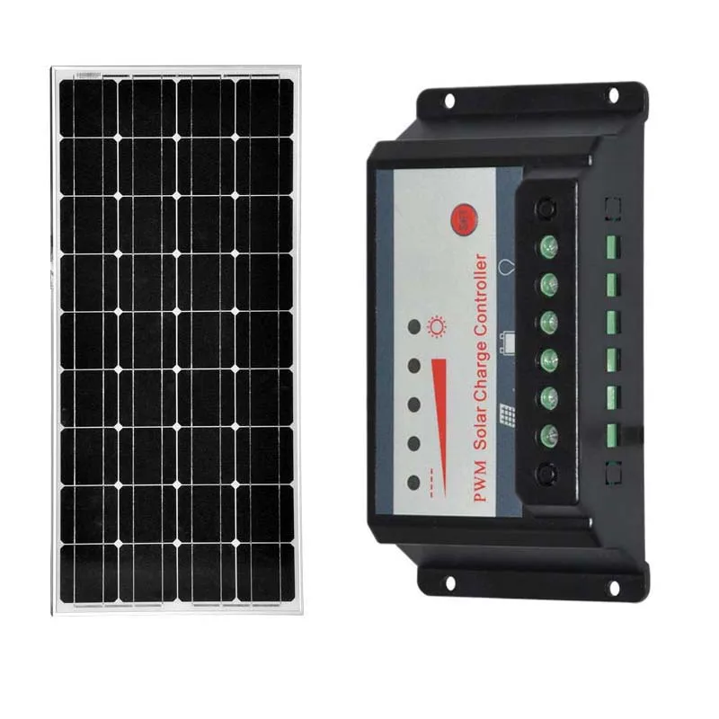 Waterproof Panneau Solaire 100w 12v Solar Charge Controller 12v/24v 30A Rv Motorhome Battery Charger Camping LED Light | Электроника