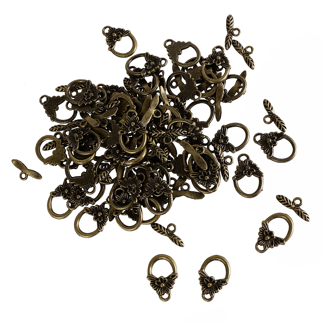 50 Sets Vintage Flower OT Toggle Clasps DIY Jewelry Findings Antique Bronze
50 Sets Vintage Flower OT Toggle Clasps DIY Jewelry Findings Antique Bronze