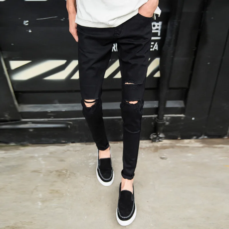 Top quality 2021 Fashion casual knee hole black skinny jeans men pantalon homme pencil pants teenagers cowboys trousers hombre
Top quality 2021 Fashion casual knee hole black skinny jeans men pantalon homme pencil pants teenagers cowboys trousers hombre